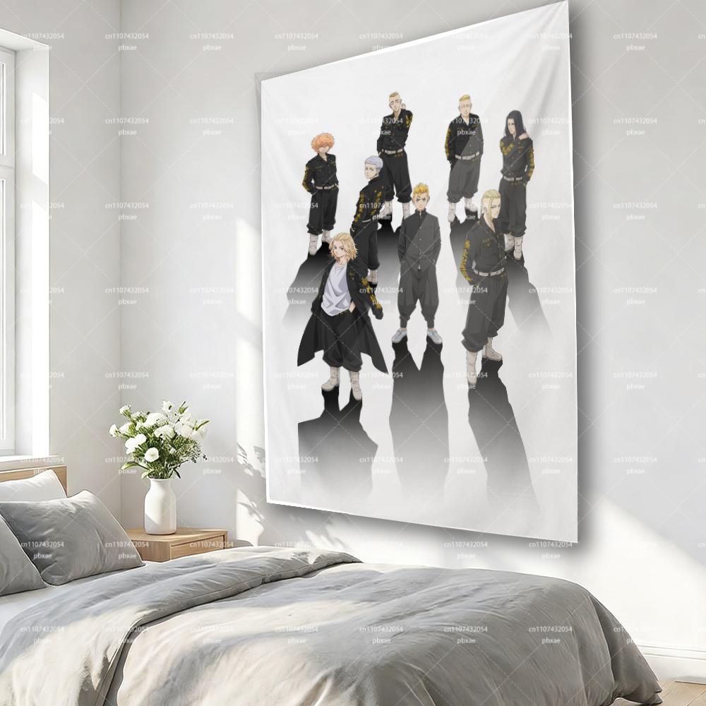 Tokyo R-Revengers M-Manji Gang Large Tapestry, Large Wall Tapestry, Cool Anime Room Decoration Items For Bedroom Dorm