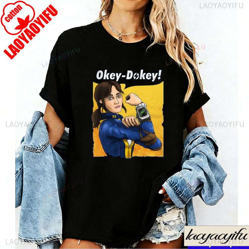 Okey Dokey TShirt Shirts for Women Vintage Clothes Harajuku TV Drama Fans Graphic T Shirts Y2k Top Cotton Tees 2026 New Shirts