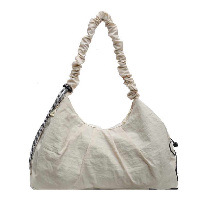 

Nyl Solid Color Zipper Large Capacity Simple Hobos Shoulder Bags 2026 High Quality Daily Commute Casual Ccise Crossbody Bags бежевый