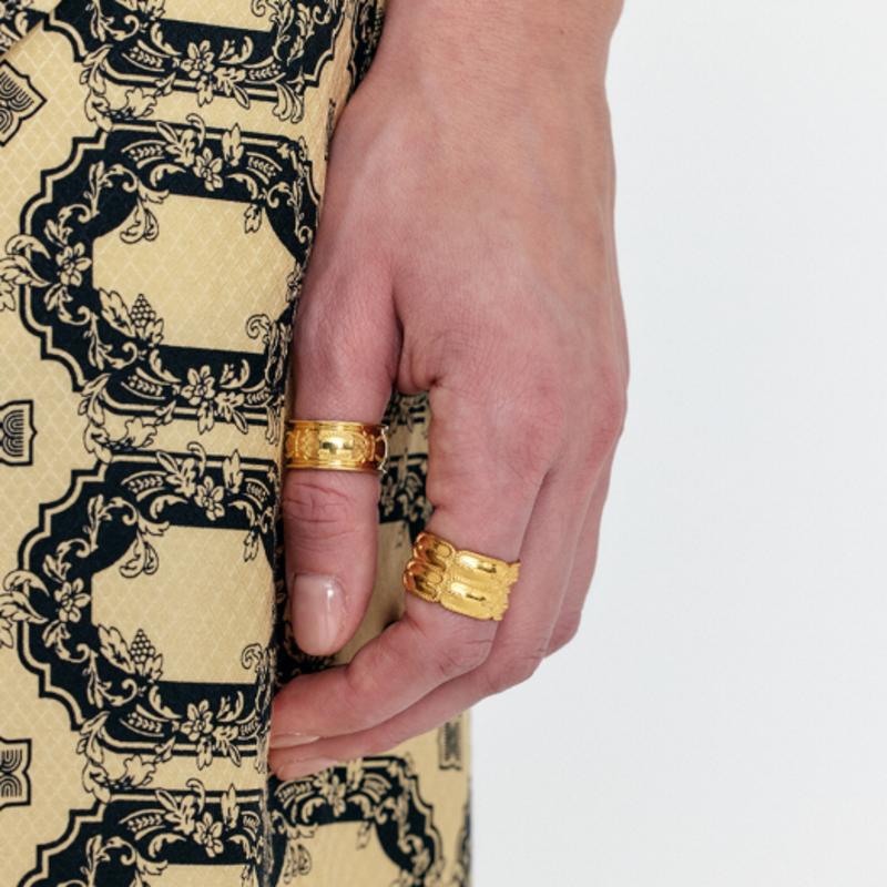 EENK WOLD Double-Band Logo Ring - Gold