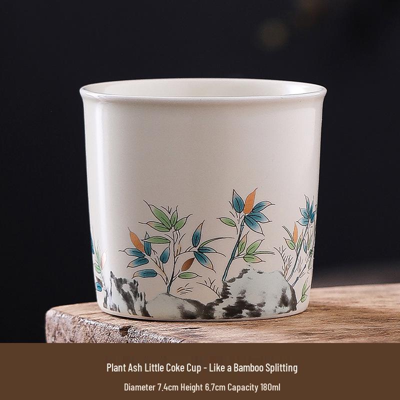 Cross-Border Ceramic Ash Ink Wash Landscape Tea Cup - Custom Logo