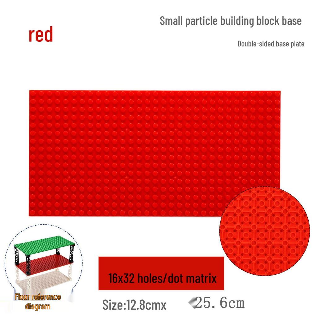 16x32 Hole MOC Base Plate: Wooden Wall Figure & Interlocking Building Blocks Board