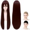 CaseEden Cosplay Wig, Premium Smooth Long 80cm Heat-Resistant Dark Brown (WIG6180)