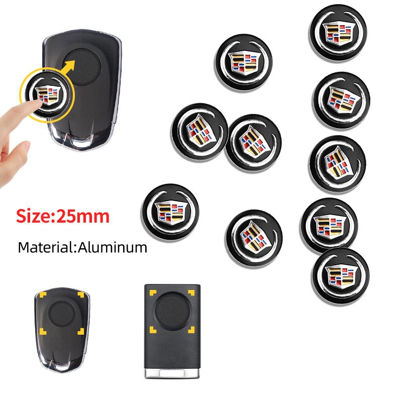 2/5/10 Pièces Emblème Badge Autocollant Clé de Voiture Logo de Clé de Contrôle Auto Autocollant Pour Cadillac XT4 XT6 CTS DTS STS XTS ATS BLS SLS CT5
