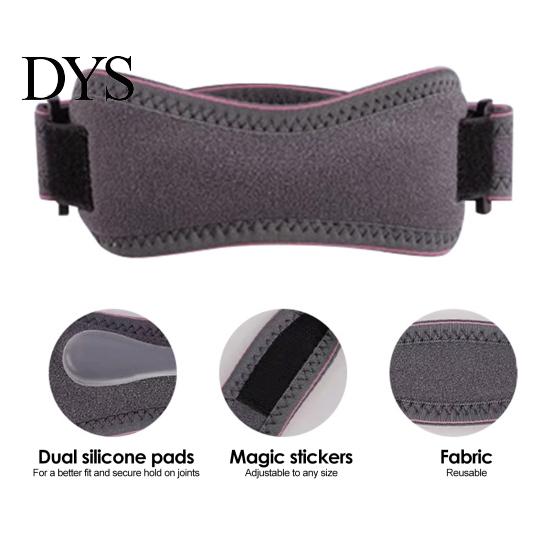 Breathable Knee Pads Patellar Tendon Support Strap with Silicone Pad, Cycling Running Fitness Sports Athletic Sleeve Brace, Adjustable Pain