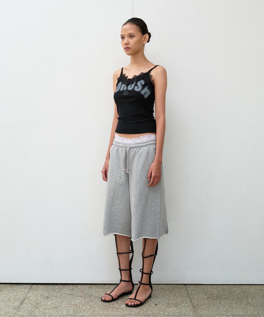 THEVINYLHOUSE Cut-Off Damage Shorts Gray