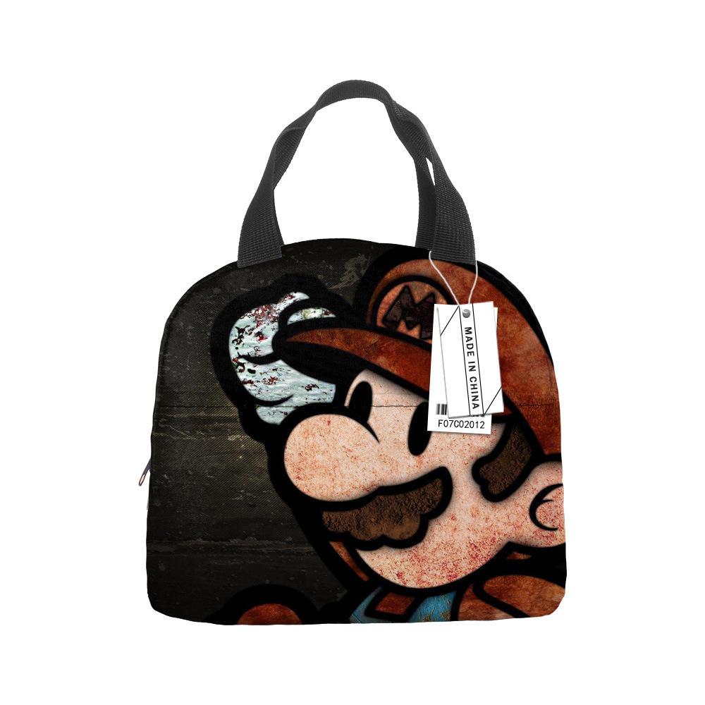 Mario Portable Bento Bag Lunch Box Bag Student Children'S Meal Bag Lunch Box Bag Bento Bag Aluminum Foil Lunch Bag Thermal Insulation