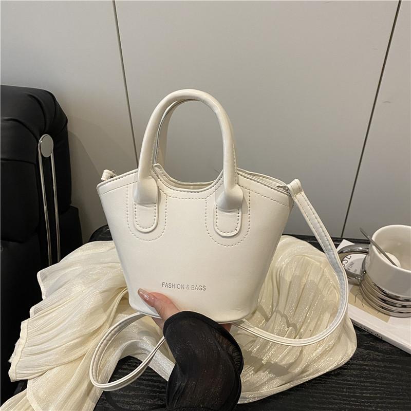 

Модная мини-сумка-ведро для ношения в руке, новая ретро-сумка-корзина для овощей, темпераментная сумка через плечо на одном плече белый