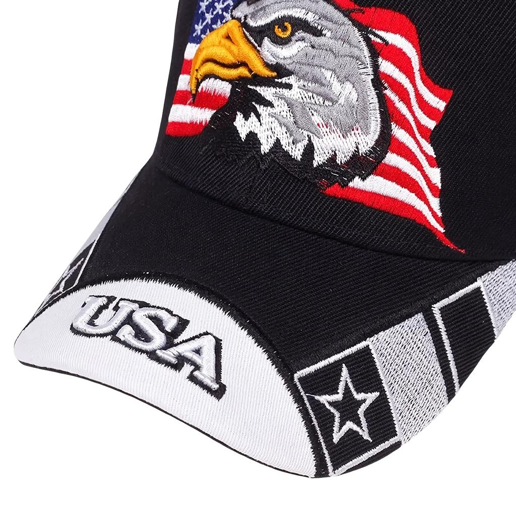 1 Stück Patriotischer Adler & Amerikanische Flagge Bestickte Baseballkappe Stickerei Lässig Atmungsaktiver Sport Hut Outdoor Papa Hüte