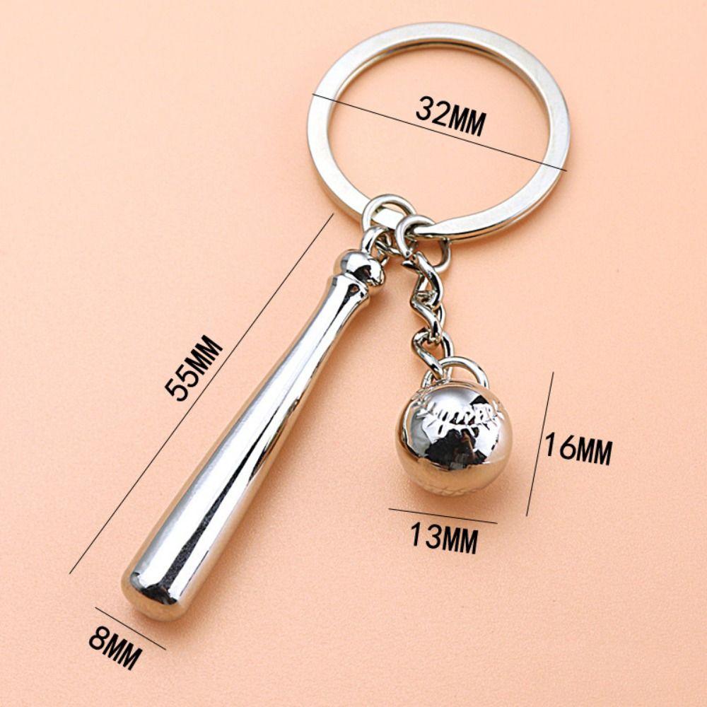 Baseball Fitness Equipment Key Ring Barbell Dumbbell Baseball Keyring Fitness Keychain  Bag Pendant