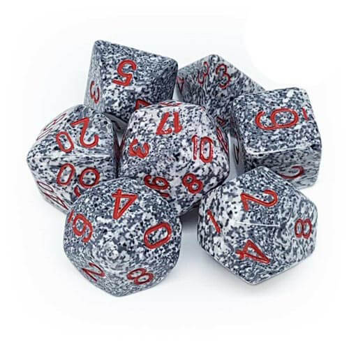 Sada kostek D7, tečkovaná poly (7 kostek) (Žula)