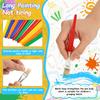 48 Pcs Toddler Paint Brushes Colorful Oil Painting Brushes Round and Flat Kids Paint Brush Set with Plastic Handle for Painting
