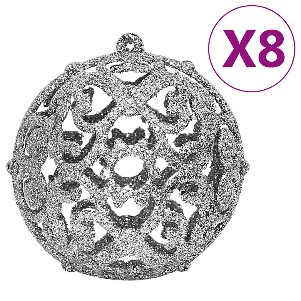 111 pc Christmas Ornament Set Silver Polystyrene
