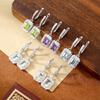 Natural Crystal Square Ear Buckle S925 Sterling Silver Premium Earrings Women Fine Jewelry Gift