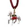 Artistic Resin Carousel Horse Necklace Adjustable Nylon Rope Collarbone Chain Jewelry Gift For Women And Teens
