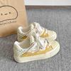 Fashion 2025Women Breathable Bow Sneakers Summer Cute Pink Hollow Out Shoes Thick Heel Sneakers Casual Running Platform Chunky