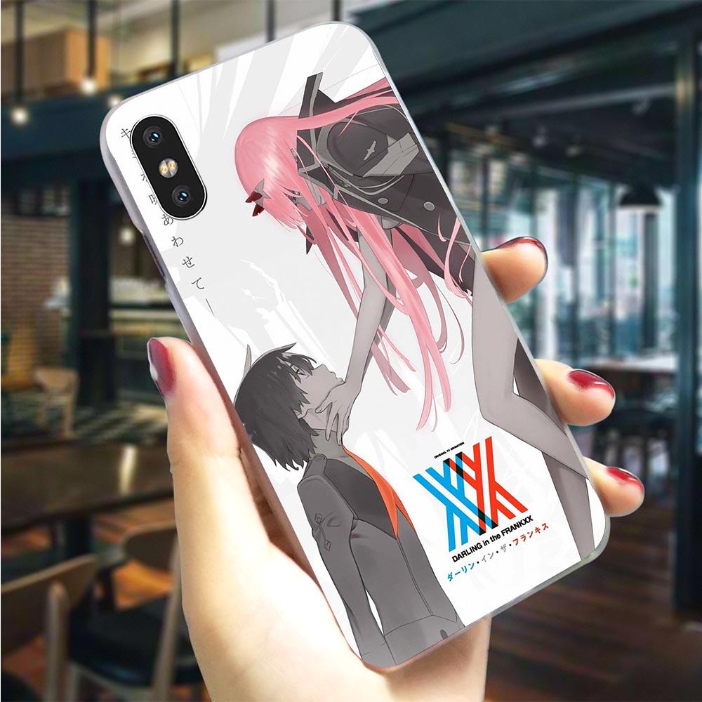Querida en el franxx Suave Funda de Teléfono para iPhone XR Xs Max X 6 7 8 Plus HUAWEI Querida en el franxx Suave Funda de Teléfono para iPhone XR Xs Max X 6 7 8 Plus HUAWEI