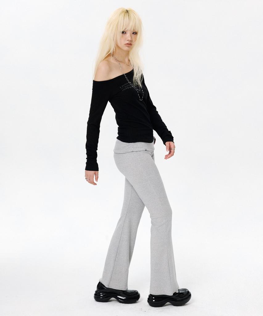 Leoninghai Folding Waist Easy Pants [Gray]
