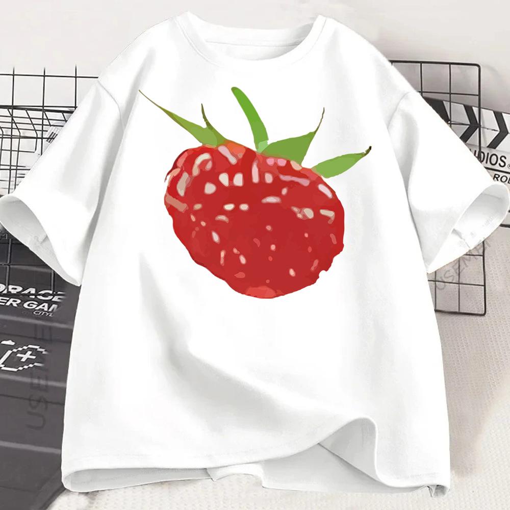 

Harajuku Fashion Cherry Print WOMEN TShirt Short Sleeve Crew Neck Casual Tops for Summer Spring WOMENs Clothing Tops Tees S