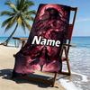 Custom Name Personalized Demon Slayer Print Beach Towel, for Trip Camping Beach Party Home Decor, Birthday Gift for Family & Friends