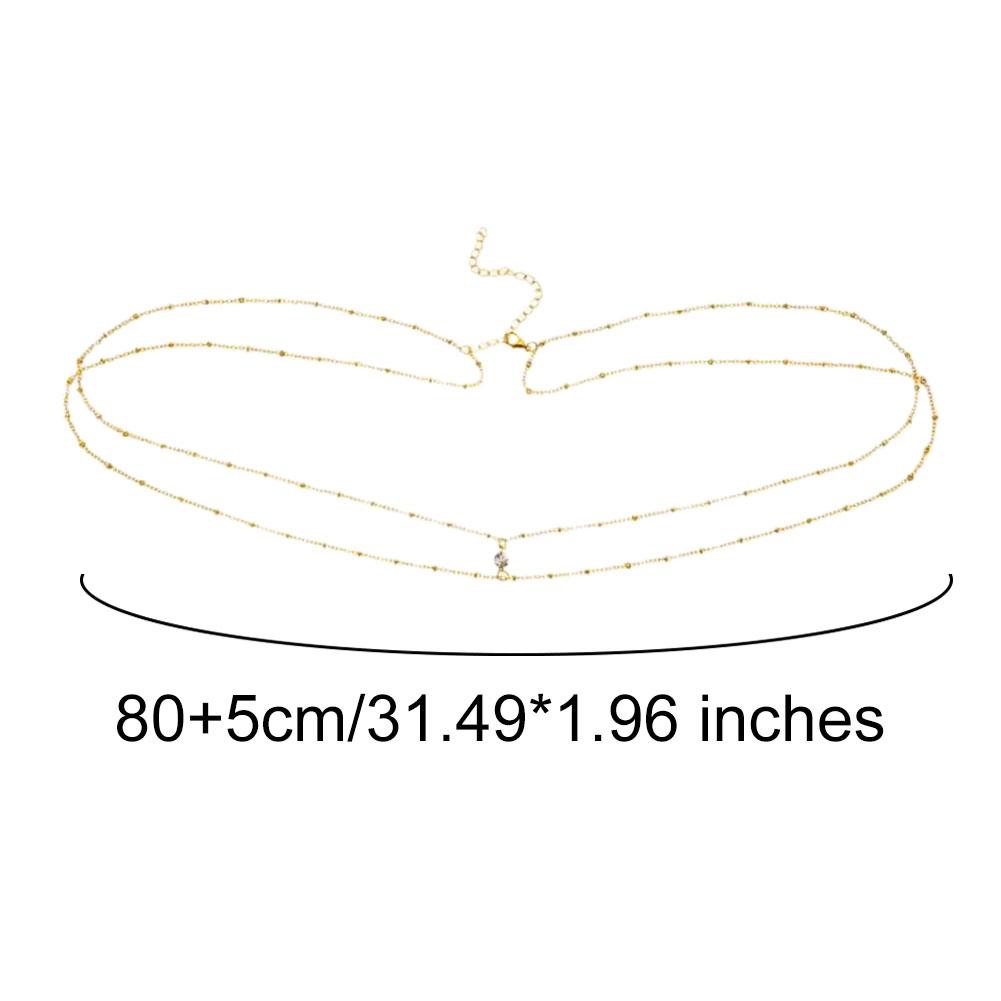 Módní jednoduchý dvouvrstvý měděný řetízek z měděných korálků v pase řetízek na břicho Řetízek na břicho Módní tělové šperky jaro léto dárky