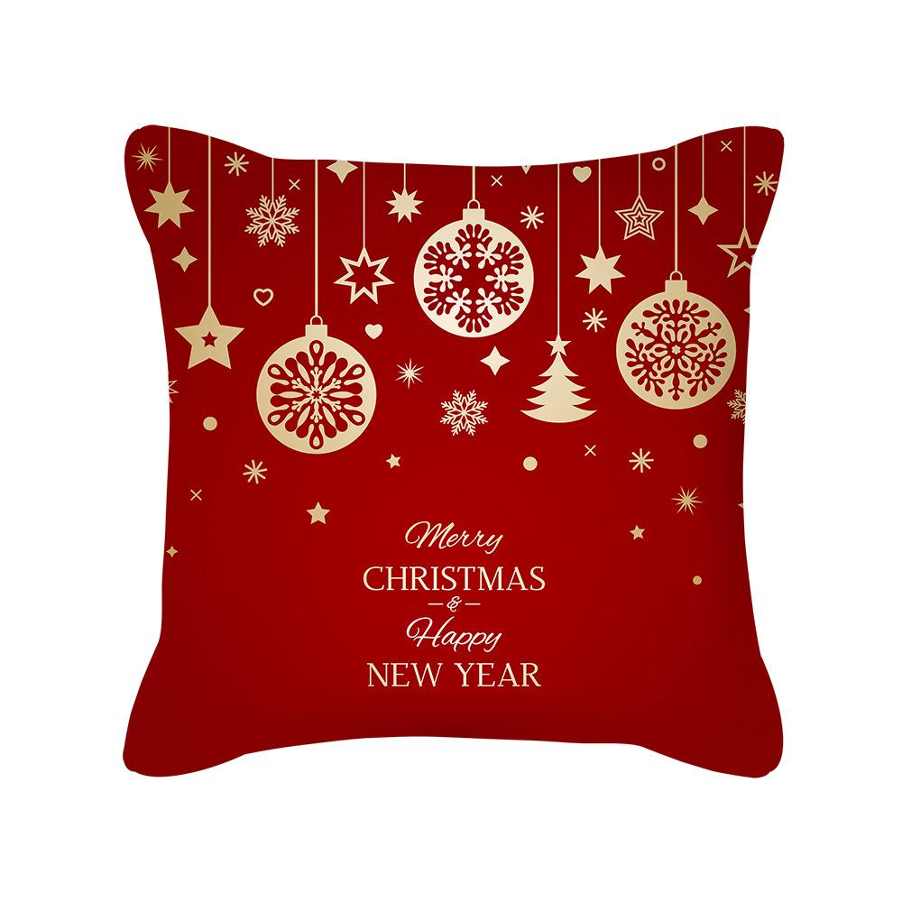 Christmas New Peach Skin Pillow Case Pillow Sofa Pillow Case Red Series Pillow