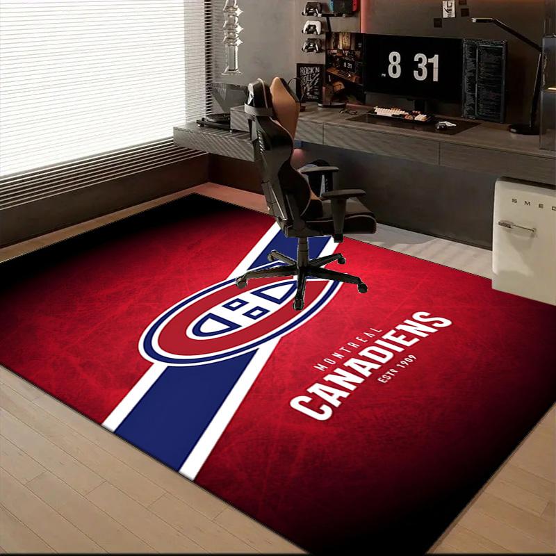 Montreal Canadi-ens Hockey Team Floor Mat for Living Room, Game Rooms, Office, Bedroom, Office Floor Mat Playful Design, Christmas fan gifts