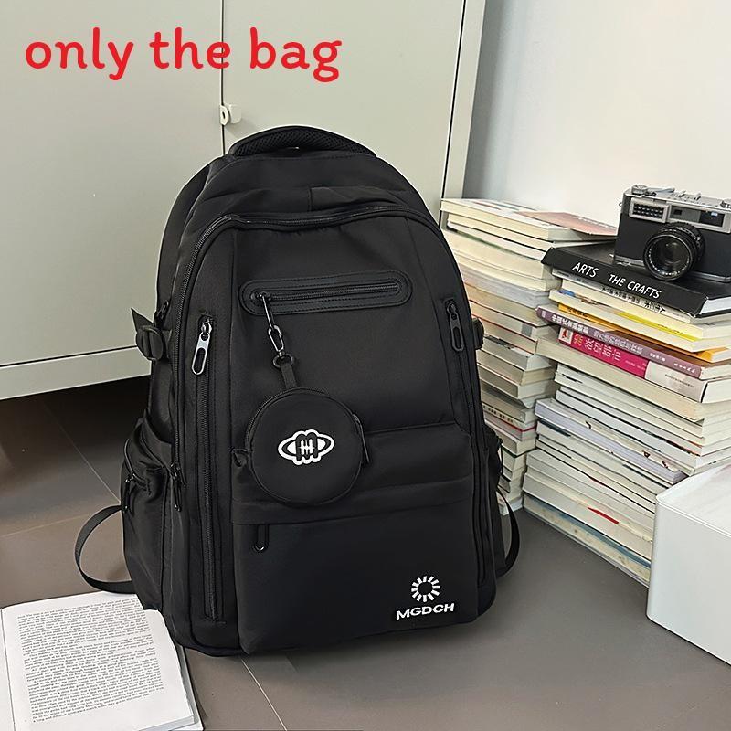 

Capacity Solid Large Color Backpack With Letter Embroidery Design For Daily