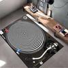 Vinyl Record Turntable Illusion Rug Non-slip Rug Suitable for Living Room and Bedroom Sofas.