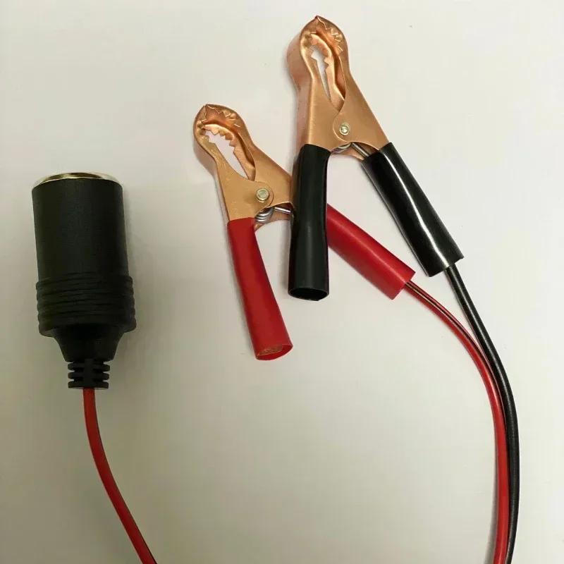 12V Car Battery Terminal Clamp Clip Cigarette Lighter Power Socket Adaptor Camping Battery Pump Power Adapter Splitter Car-styl