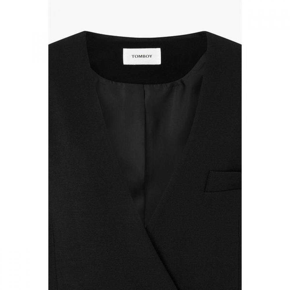 STUDIO TOMBOY No Collar V Neck One Button Jacket 9106112102