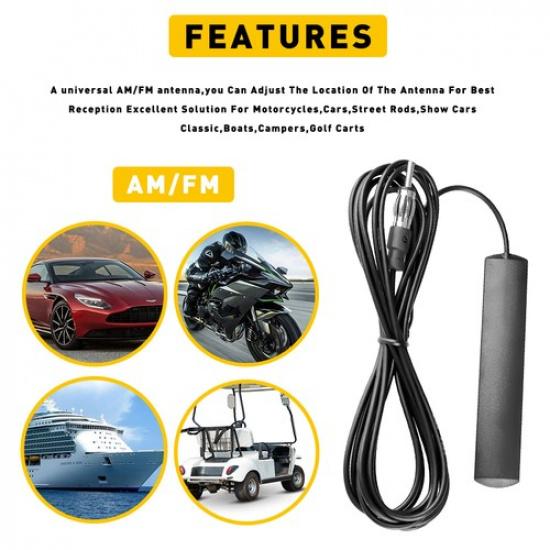 Universal Car Amplified Hidden Interior Antenna Electronic AM/FM Stereo Radio EV