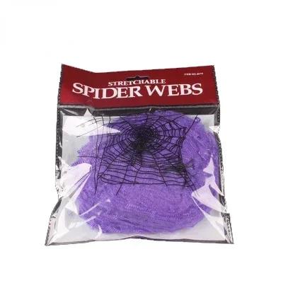 Künstliches Spinnennetz Halloween Dekoration Gruselige Party Szene Requisiten Weiß Dehnbares Spinnweben Horror Haus Hausdeko Zubehör
