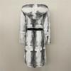 Real Rabbit Fur Natural Women's Coat Winter Fashion Warm Hooded Coat Women's Fur One Coat