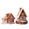 Resin Christmas Village House Decor Cute Christmas House Figurines Winter Fireplace Window Decor New Year 2025