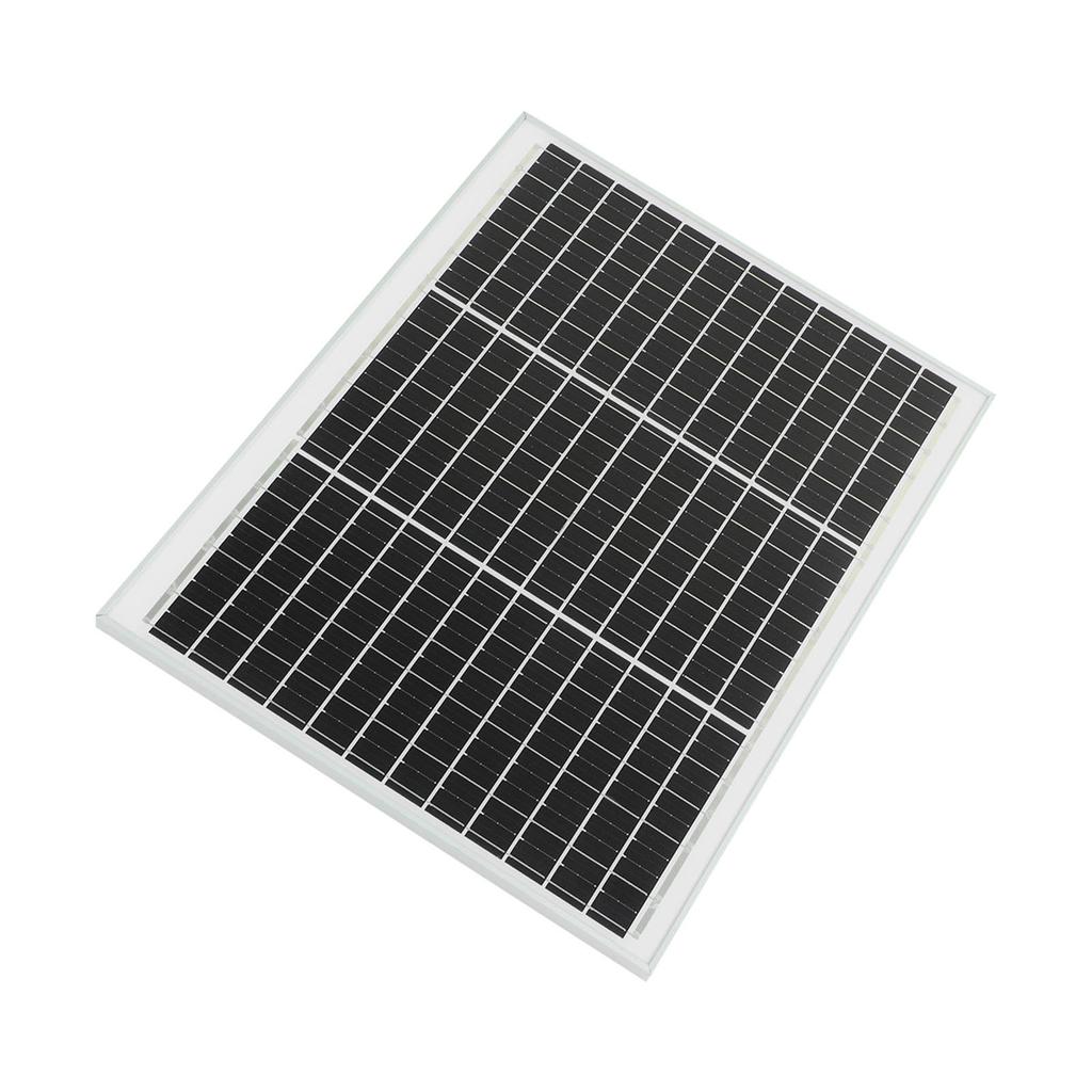 Portable Solar Panel 50W 18V Monocrystalline Waterproof High Efficiency for Home House Boat Trailer 