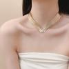 Geometric Jewelry Metallic Multi-Layer Line Necklace Exaggerated Women's Fashion Choker  Gifts
