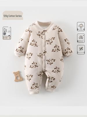 Combinaison matelassée pour nouveau-né - Coton pur A-Class - Épaisse pour l'hiver - Vêtement pour bébé 120g