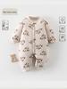 Unisex A-Class Pure Cotton Quilted Newborn Jumpsuit - Winter Thickened 120g Baby Wear