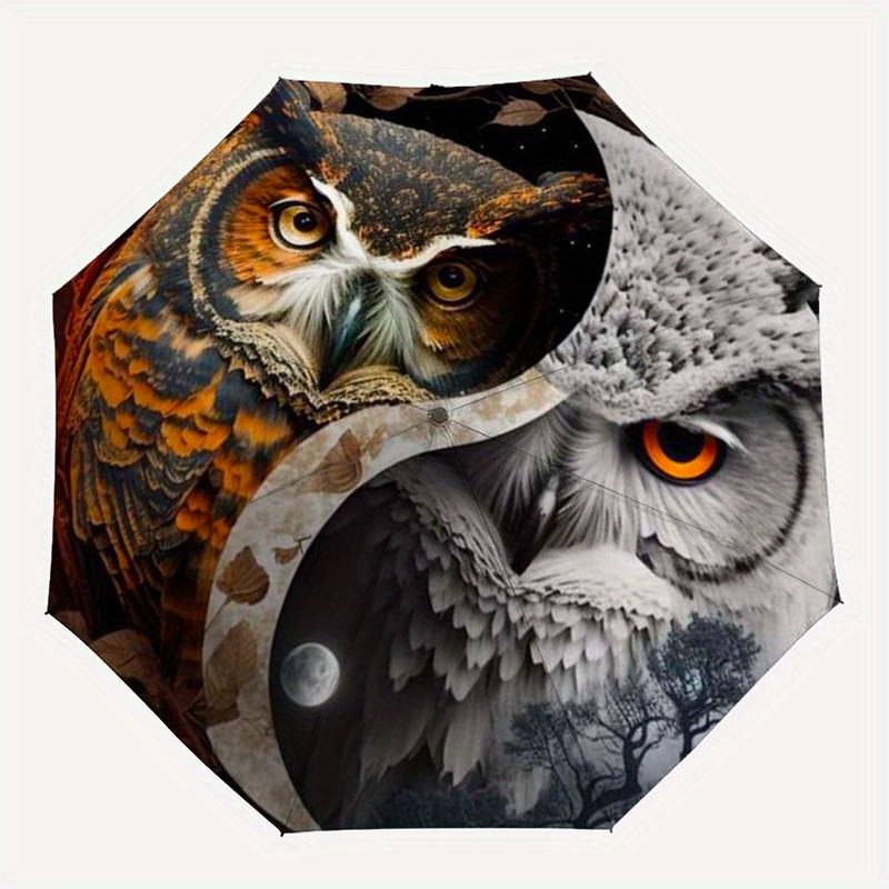"Yin Yang Owl Wall Clock: Unique Decor for Your Home"Umbrella, Portable 3-Fold Compact Umbrella for Men & Women ES39