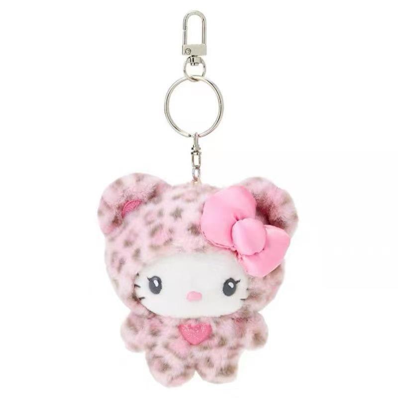 Sanrio Hello Kitty Leopard Print Plush Keychain Doll