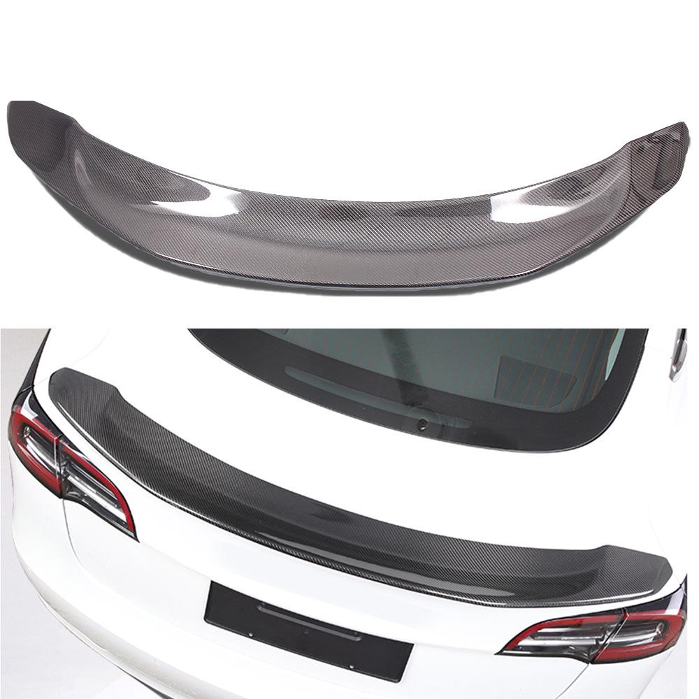 Tesla Model 3 V-Style Carbon Fiber Rear Wing Spoiler: No Drilling Needed