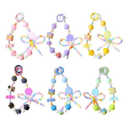 Eleganter Kunststoffperlen-Schlüsselanhänger-Anhänger Handykette Bänder Mode Handyseil Damen Telefon Lanyard Schmuck