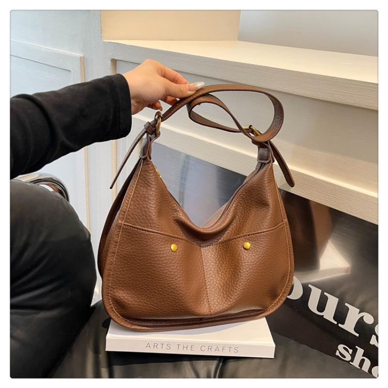 

Large capacity messenger bag women s new high-end retro shoulder tote bag college student commuter bag кофейный