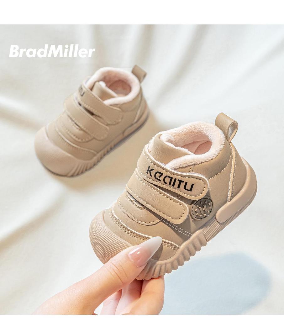 2024 Winter Baby Walking Shoes: Warm Cotton, Velvet-Lined, Non-Slip Soft Sole for Boys & Girls