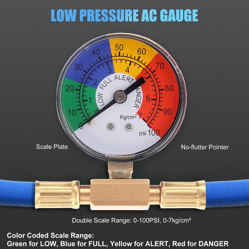 R134A Air Conditioning Refrigerant Charging Hose with Gauge Fits for Car AC Air Conditioning Refrigerant Charging Tool
