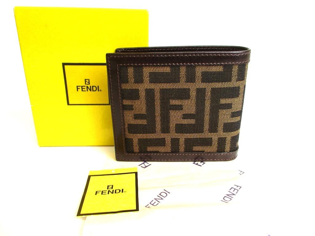 

Автентичний FENDI Zucca темно-коричневий шкіряний гаманець із подвійним складанням №9778 відремонтований
