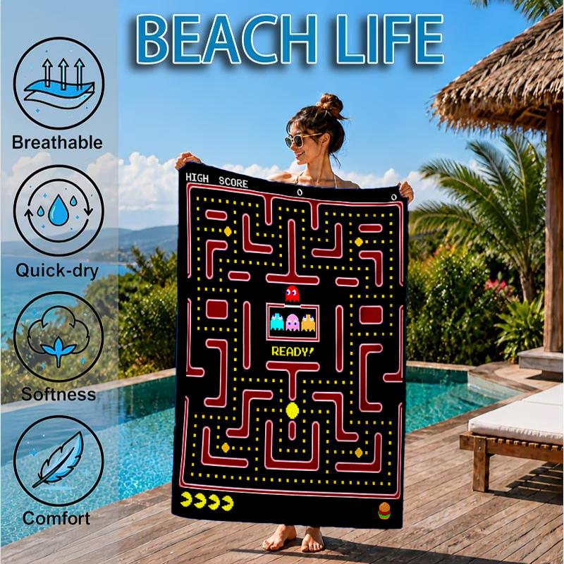 colorful game Adventure Beach Towel, Microfiber Beach Towel, Perfect For Pool, Beach, Travel, Home Decor Beach Party Fan gifts