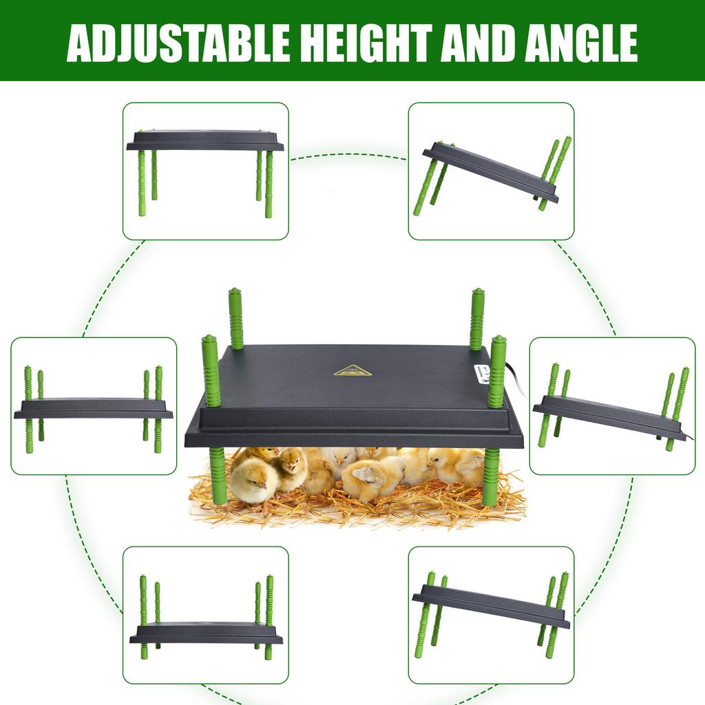 Chick Brooder Heating Plate Adjustable Temperature Electric Poultry Heater for Baby Chicks Ducks Quail Goslings Energy Saving
