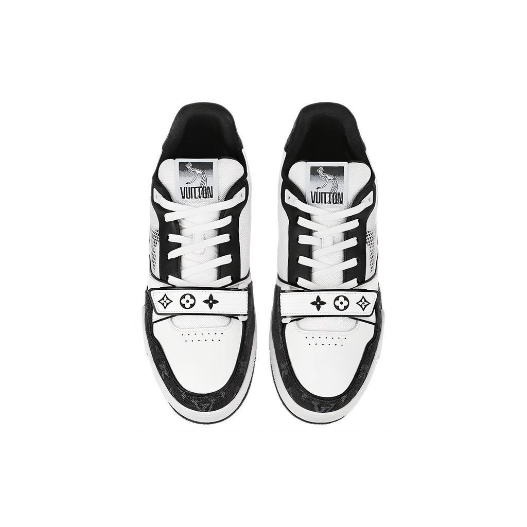 Louis Vuitton Trainer Low 'Velcro Strap - Black Monogram Denim' 1A9ZB0
